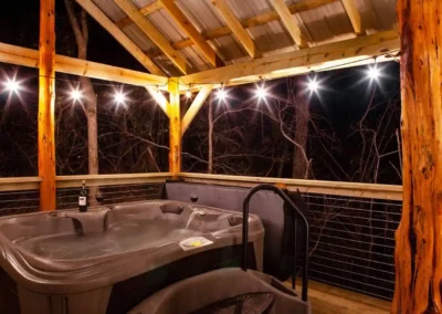 hot tub in treehouse